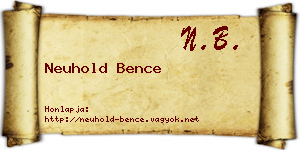 Neuhold Bence névjegykártya